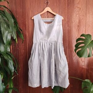 Liz Alig Slow Fashion Kate Flour Sack Light Blue Cotton Mini Dress Large